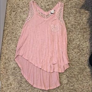 Rose color lace tank top